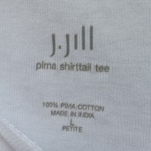 J. Jill White Short Sleeve Pima Cottom Tee Tunic - Picture 2 of 4